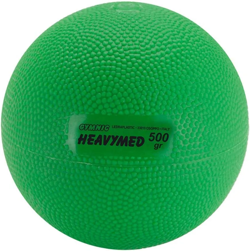 Gymnic Heavymed 500 Medicine Ball, 10cm/500g/1.1 lb, Green