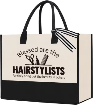 Hairdresser Gifts for Women Hair Stylist Gifts, Gifts for Hairdressers Hair Stylist Bag Barber Gifts for Beautician Cosmetologist Her Hair Dresser Graduation Retirement Christmas Gifts Canvas Tote Bag