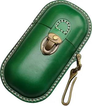 Handmade Leather Eyeglass Case Hard Shell Retro Men And Women Sunglasses Nearsighted Glasses Hooks Protection Box