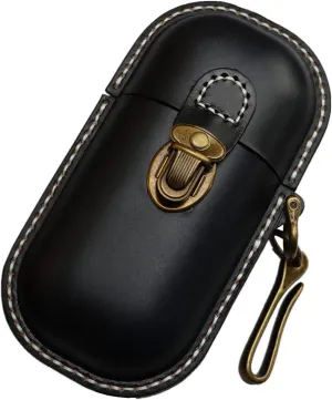 Handmade Leather Eyeglass Case Hard Shell Retro Men And Women Sunglasses Nearsighted Glasses Hooks Protection Box