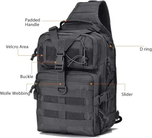HAOMUK Tactical Sling Bag Pack Military Rover Shoulder Sling Backpack EDC Molle Assault Range Bag