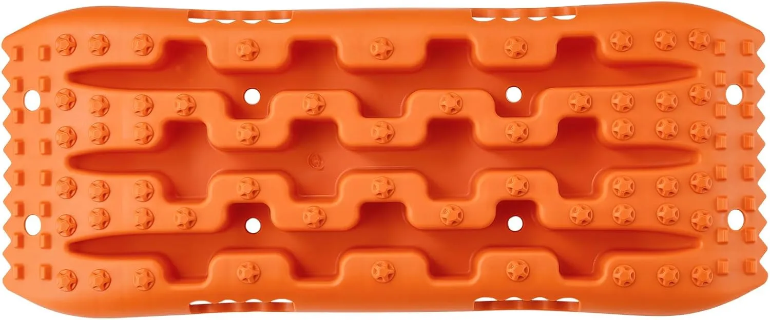 Happybuy 10 TON Traction Boards with PP Material, for Off-Road & Various Vehicles, Short, Orange, Storage Bag, on Snow/Sand/Mud/Loose Terrain