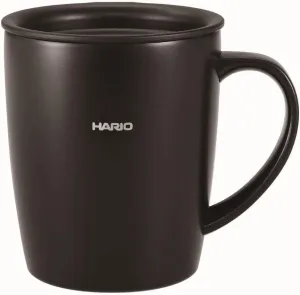 Hario Insulated Mug with Lid, 300ml (10 oz) (Black)