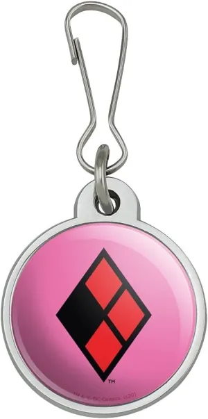Harley Quinn Diamond Logo Jacket Handbag Purse Luggage Backpack Zipper Pull Charm