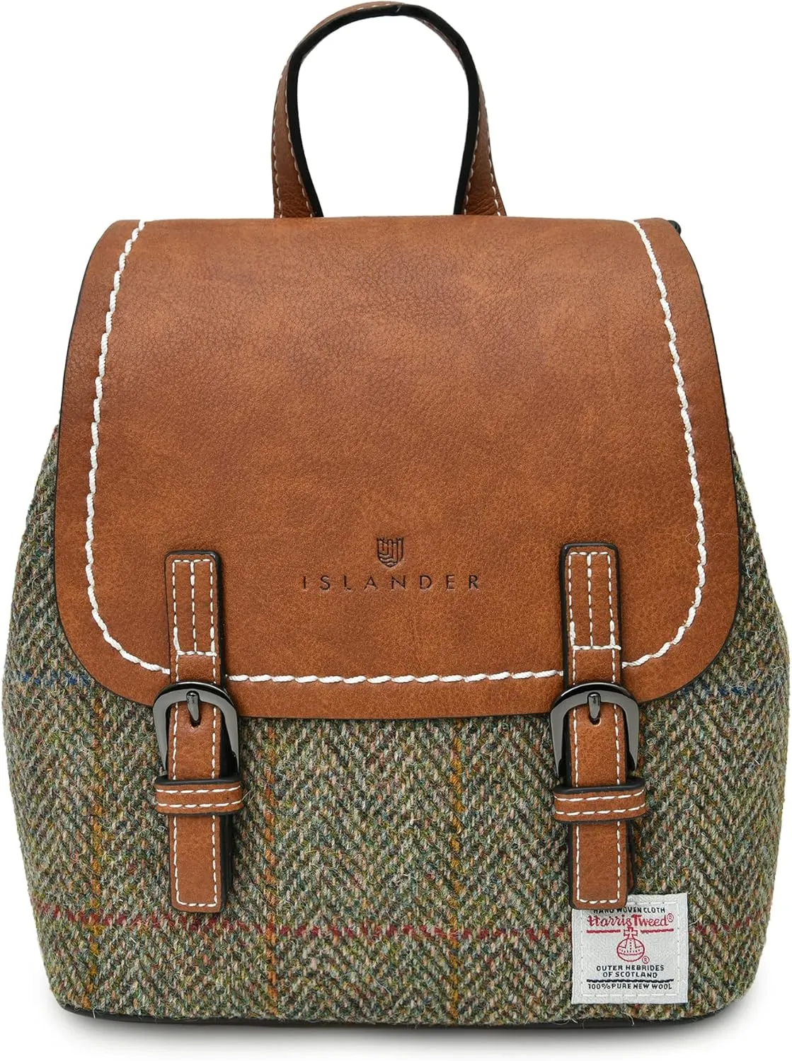 Harris tweed The Mini Jura Backpack, Chestnut Herringbone, Mini