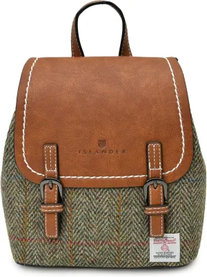 Harris tweed The Mini Jura Backpack, Chestnut Herringbone, Mini