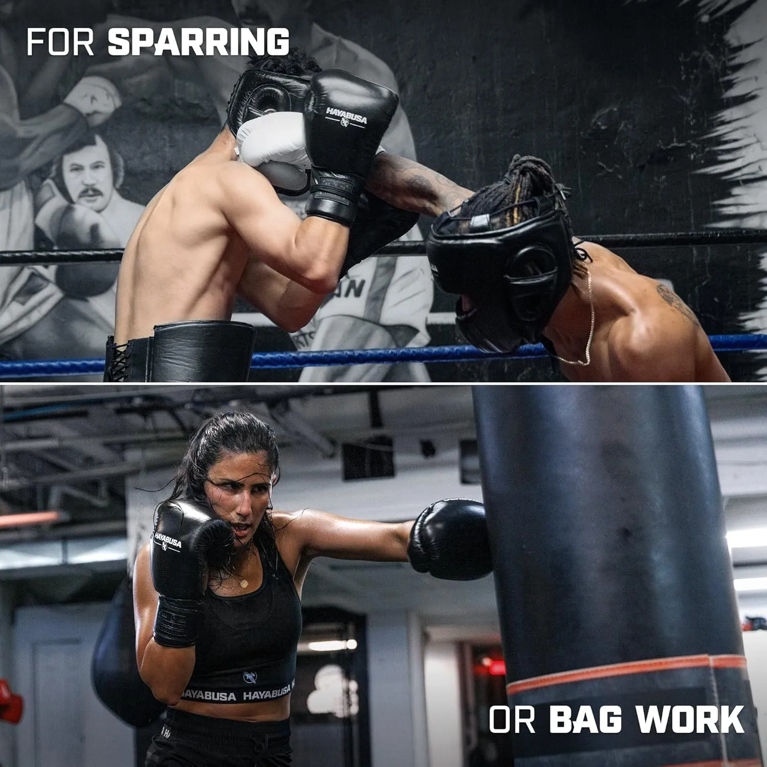 Hayabusa Pro Leather Hook and Loop Boxing Gloves for Men and Women
