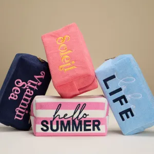 Hello Summer Terry Cloth Pouch