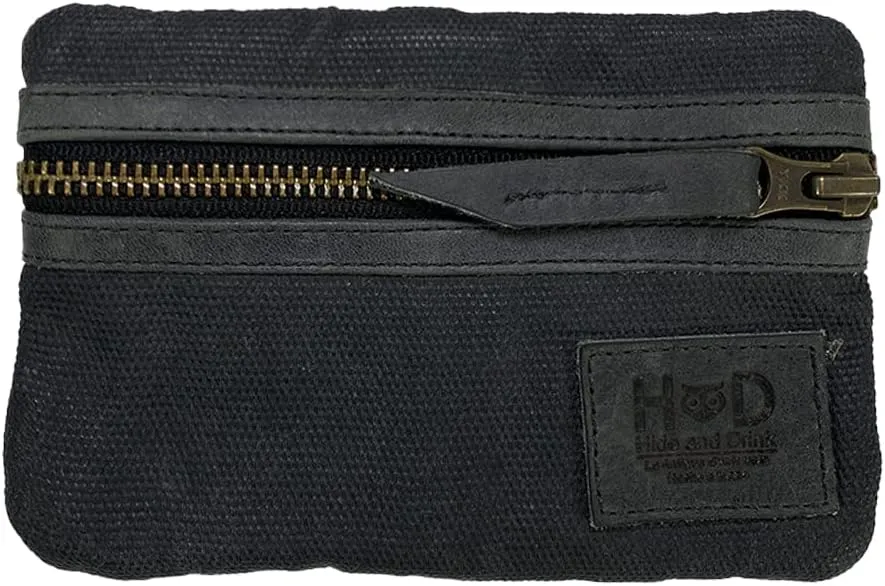 Hide & Drink, Multi-Tool Pocket Pouch, Compact Multipurpose EDC Zippered Bag, Mini Camping Tool Case, Waxed Canvas, Knife Holster, Handmade Slim Organizer