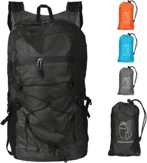 Hiking Backpack Ultra Lightweight Packable Water Resistant for Travel Camping Outdoor Hiking Daypack Foldable Backpack for Men Women(Black)