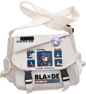 Honkai Star Rail Handbag Blade Crossbody Bag Single Shoulder Bag Adult Anime 3D Print Backpack White Bag