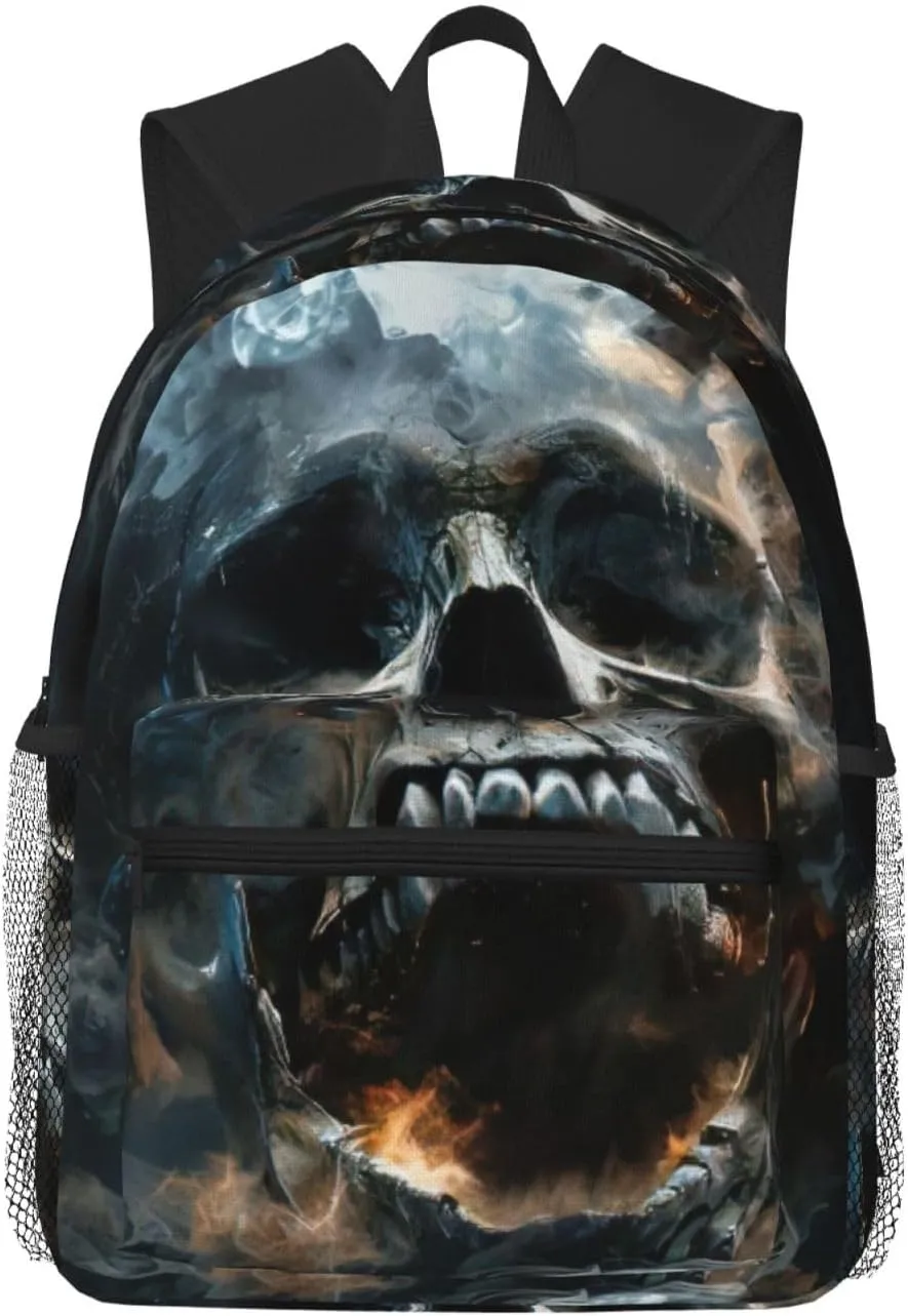horror ghost skull College Backpack For Women Men,Lightweight Travel Bag Backpack With Pockets for Women Men