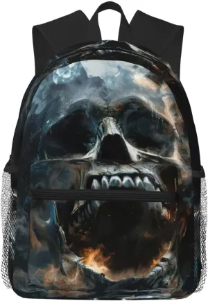 horror ghost skull College Backpack For Women Men,Lightweight Travel Bag Backpack With Pockets for Women Men