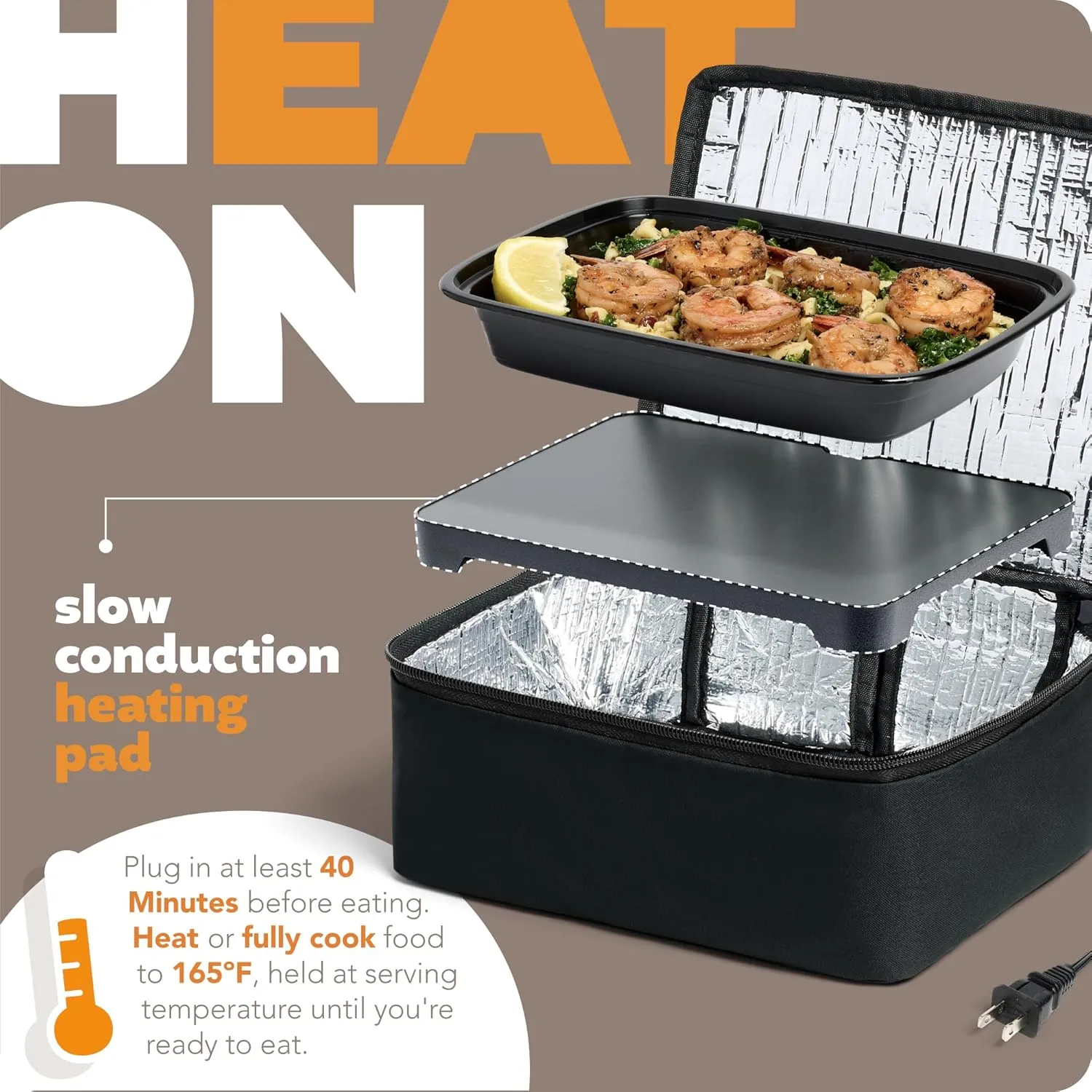 HOTLOGIC Mini Heated Lunch Box- Portable Electric Food Warmer for Men and Women - Great for Work, Office, and Construction - Cook, Reheat, and Eat on the Go - 120V - Black
