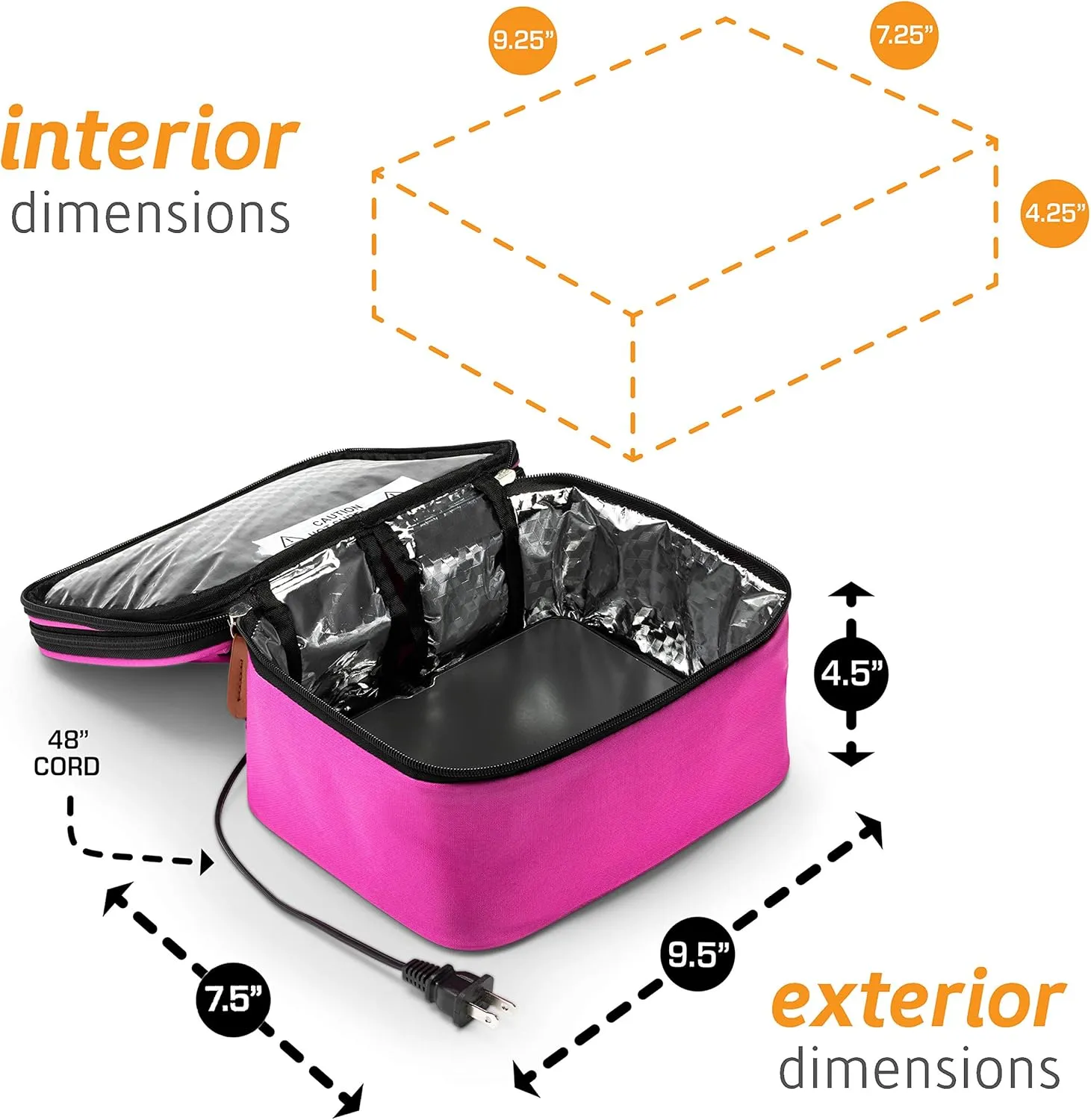 HOTLOGIC Mini XP Portable Electric Lunch Box Food Heater - Expandable Food Warmer Tote and Heated Lunchbox for Adults Work/Car/Home - Easily Cook, Reheat, and Keep Your Food Warm - PINK - 120V