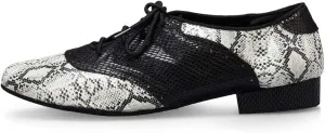 HROYL Men's Standard Latin/Jazz Dance Shoes Leather lace-up Ballroom W-701
