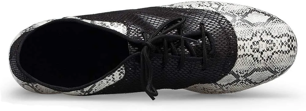 HROYL Men's Standard Latin/Jazz Dance Shoes Leather lace-up Ballroom W-701