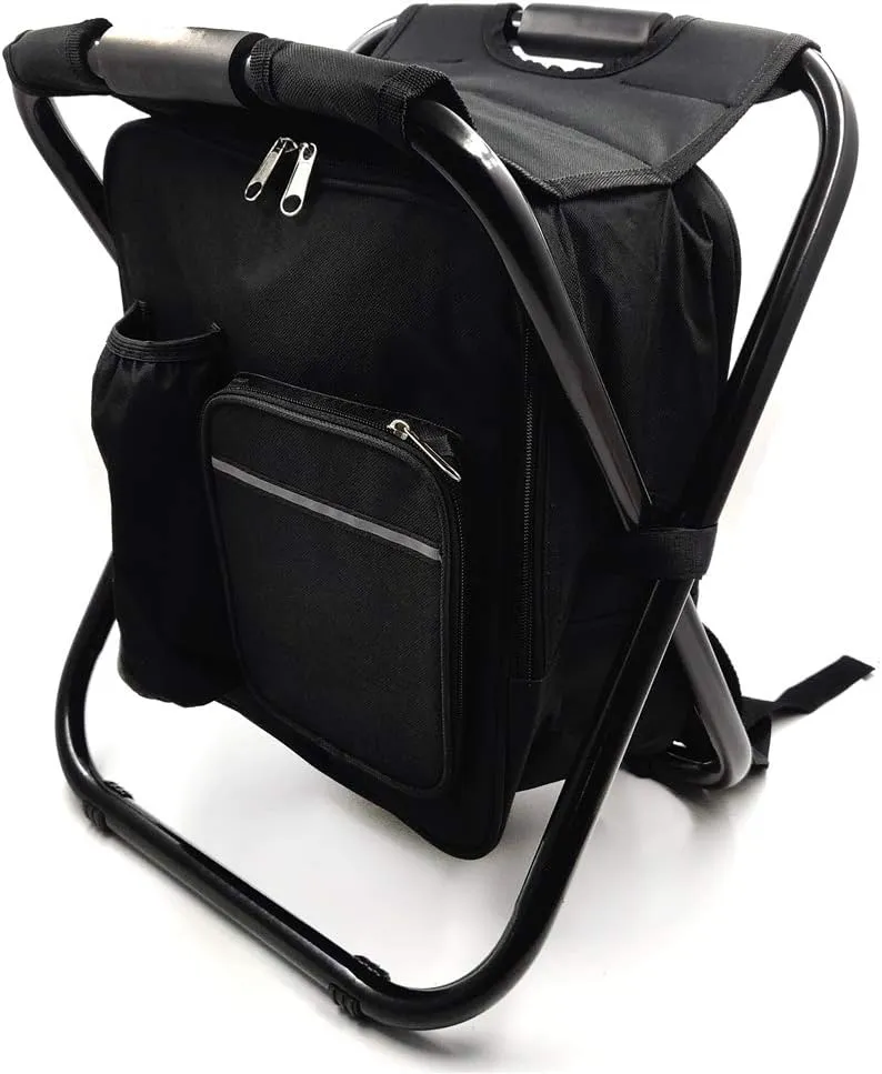 HTTMT - Folding Stool Insulated Cooler Bag Backpack Chair Beach Fishing Camping Hiking [Item Number: ET-Seat001]