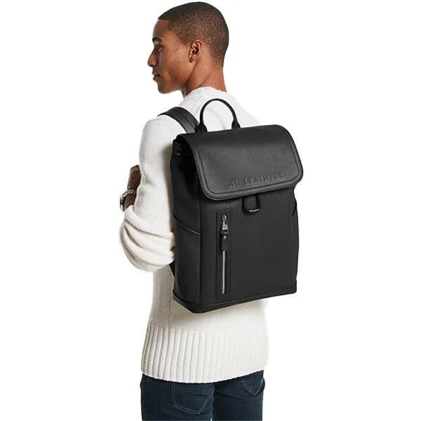 Hudson Pebbled Black Leather Backpack
