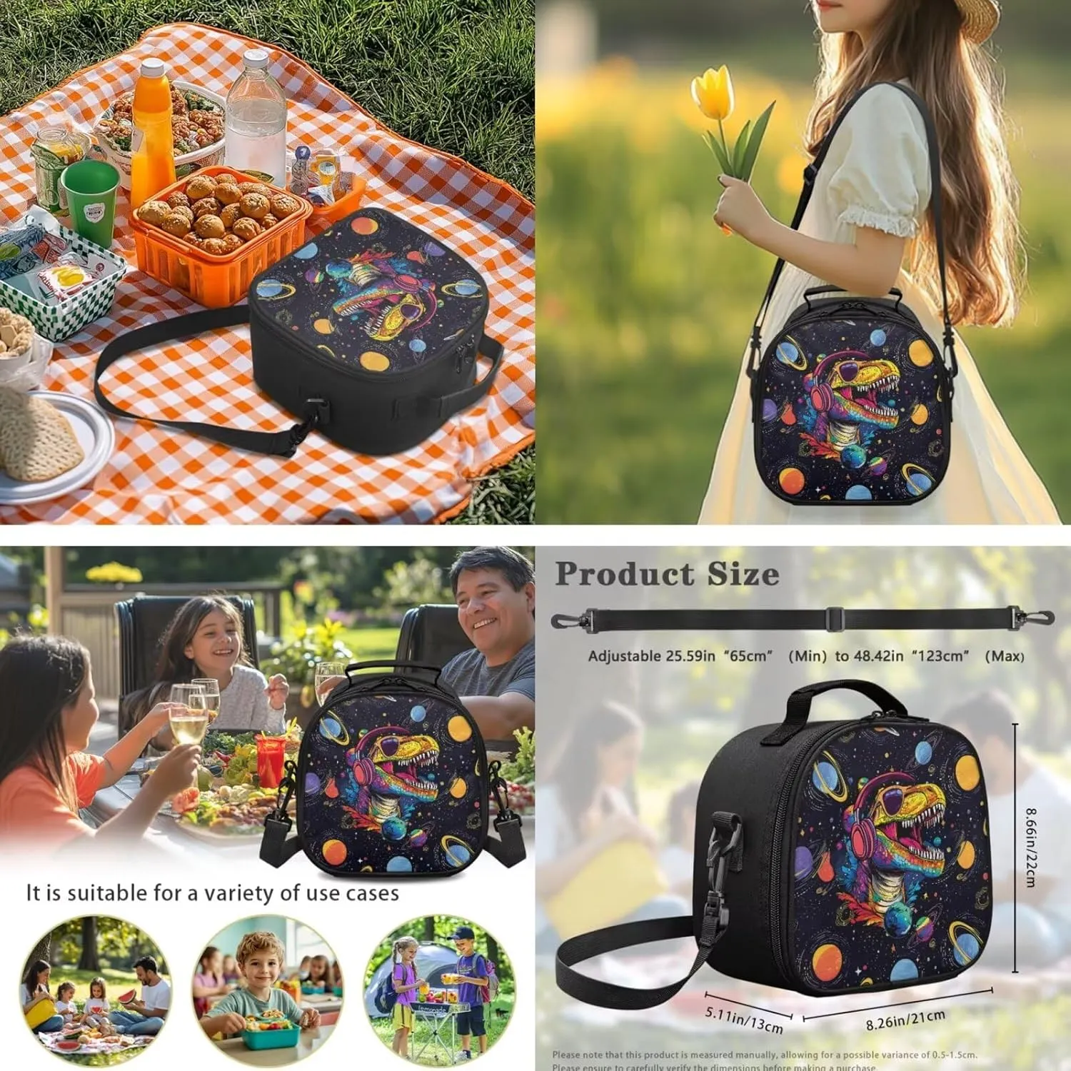 HUIACONG Dinosaur Space Backpack for Boys with Lunch Box Teenage Bookbag Kids 5-7/8-10 Elementary Middle School Backpack Tween Lunchbox Back to School Supplies