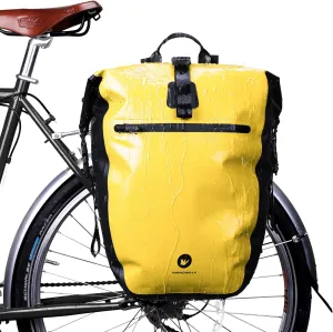 HUNTVP 27L Bike Pannier Bag Backpack Multifunctional Bicycle Bag Cycling Bicycle Rear Seat Trunk Pack Bag Bike Saddle Bag Backseat Pack Bag (Yellow)