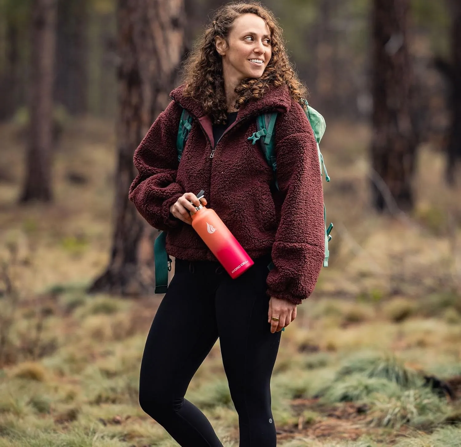 HYDRO CELL Stainless Steel Water Bottle with Straw & 2 Standard Mouth Lids (32oz 24oz 20oz 16oz) Keeps Liquids Hot or Cold w/Double Wall Vacuum Insulated Leak Proof Sport Design (Coral/Punch 24oz)