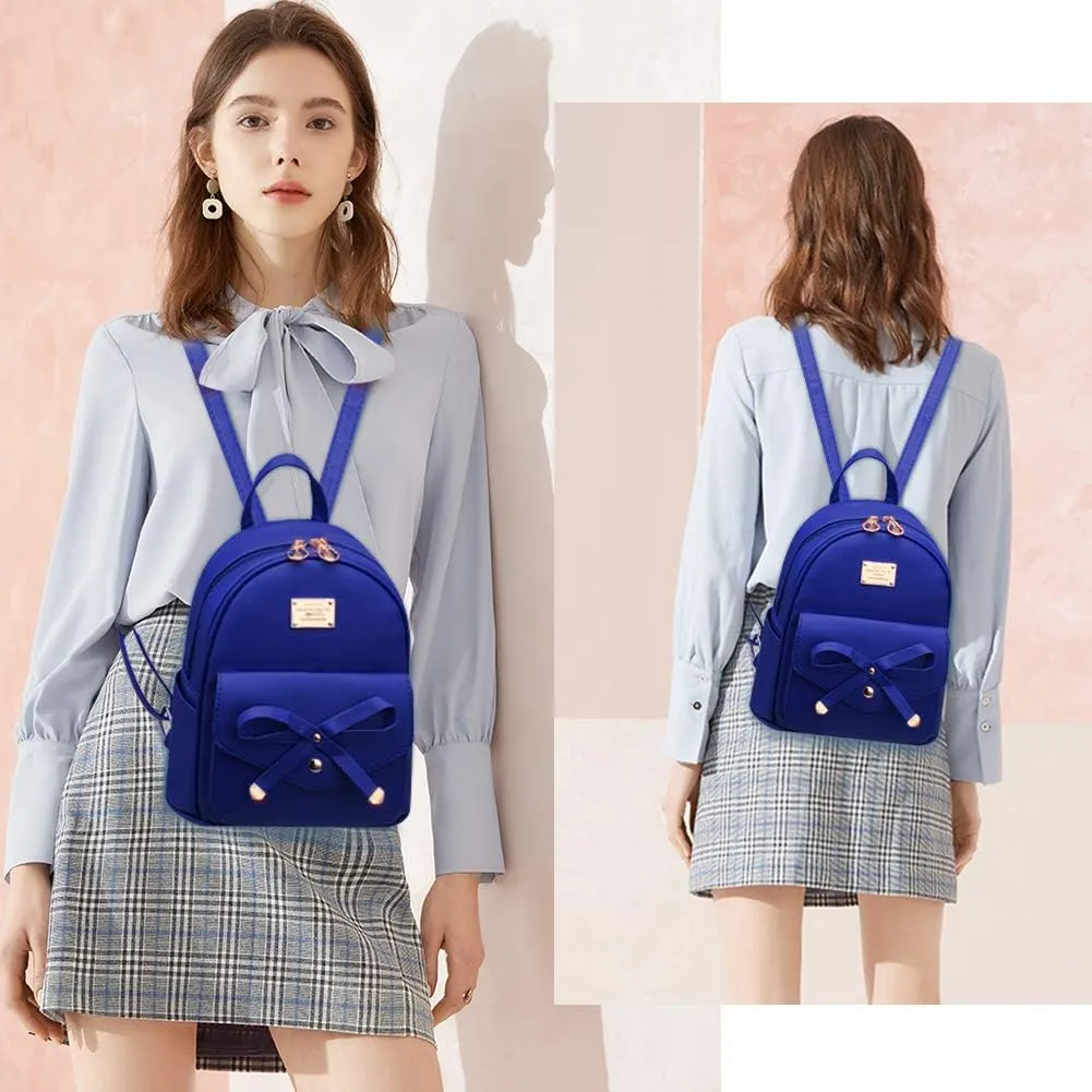I IHAYNER Girls Bowknot Cute Leather Backpack Mini Backpack Purse for Women