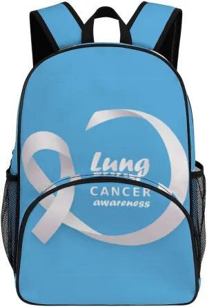 I Wear White Lung Cancer Awareness Month Backpack for Worker Teacher Business Hiking Travel Bag Shoulders Bag