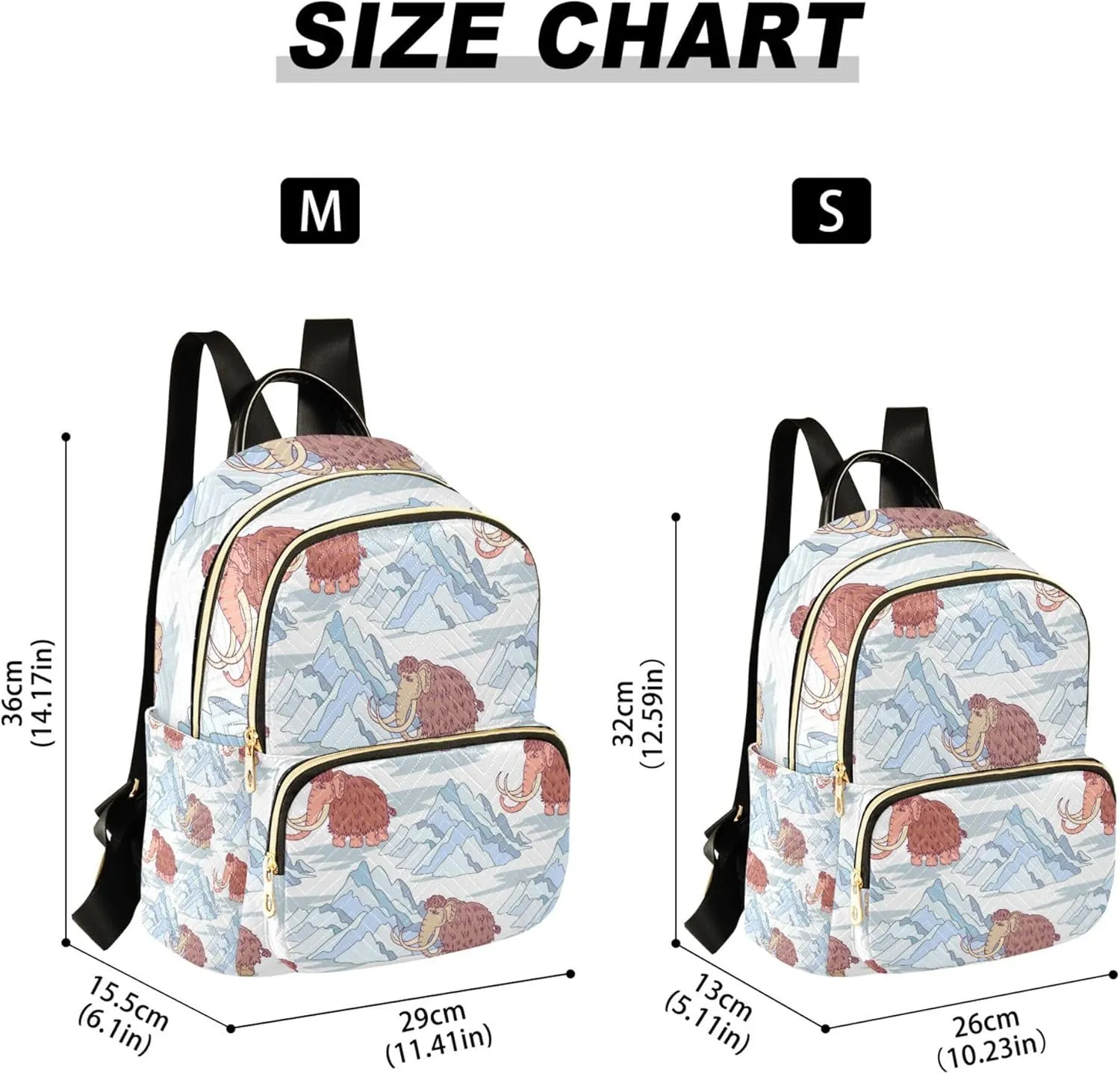 Ice Age Animal Mammoth Backpack Purse for Women, Anti Theft Backpack Lightweight Small Travel Backpack Shoulder Bag for Work Travel