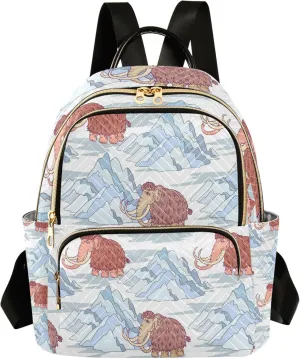 Ice Age Animal Mammoth Backpack Purse for Women, Anti Theft Backpack Lightweight Small Travel Backpack Shoulder Bag for Work Travel