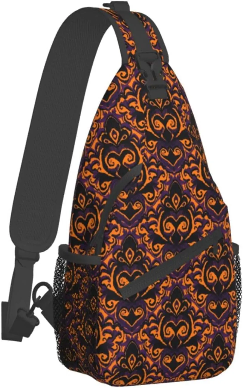 Ikat Pattern Sling Backpack Chest Bag Crossbody Shoulder Bag Gym Cycling Travel Hiking Daypack For Men Women