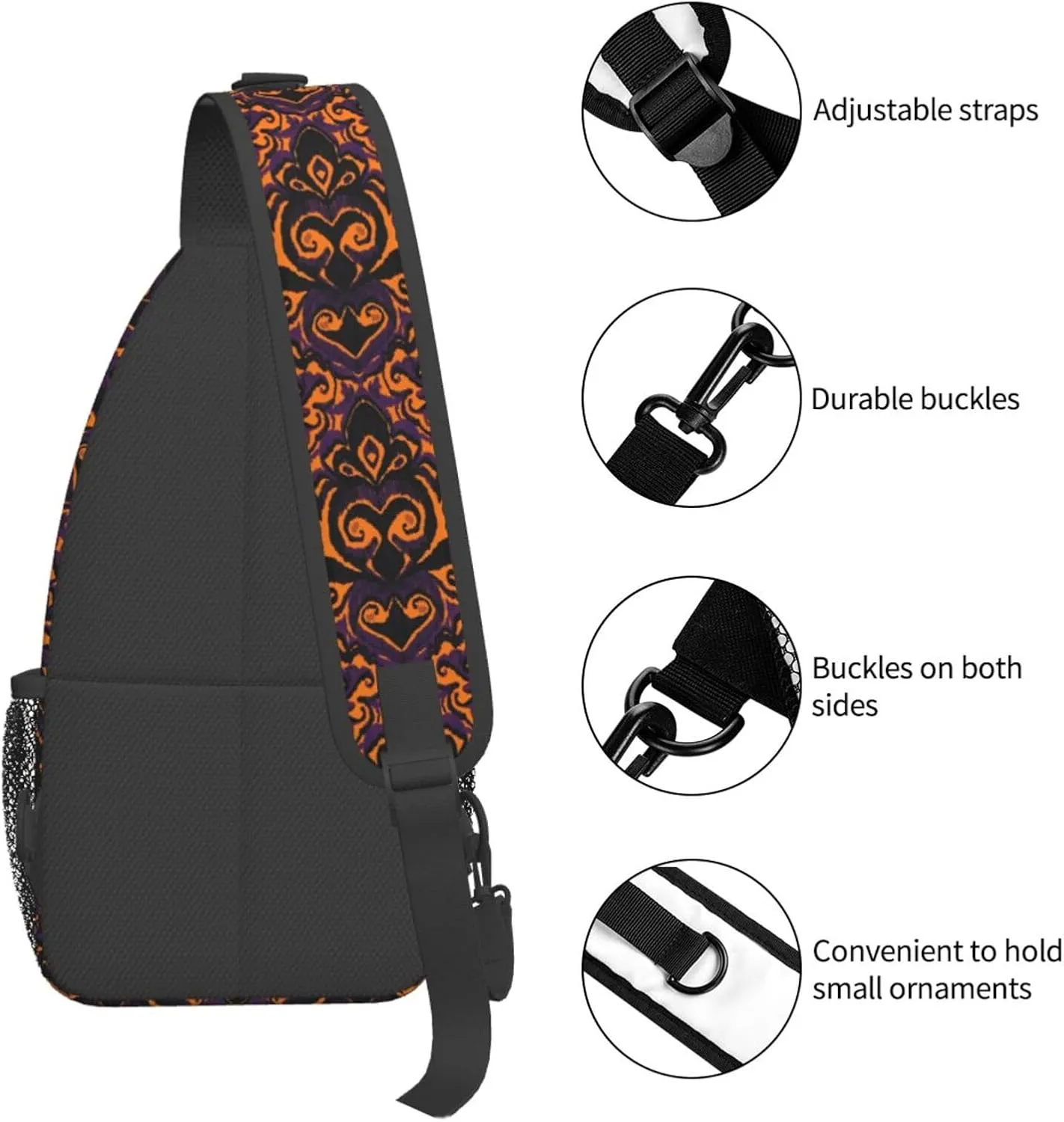 Ikat Pattern Sling Backpack Chest Bag Crossbody Shoulder Bag Gym Cycling Travel Hiking Daypack For Men Women