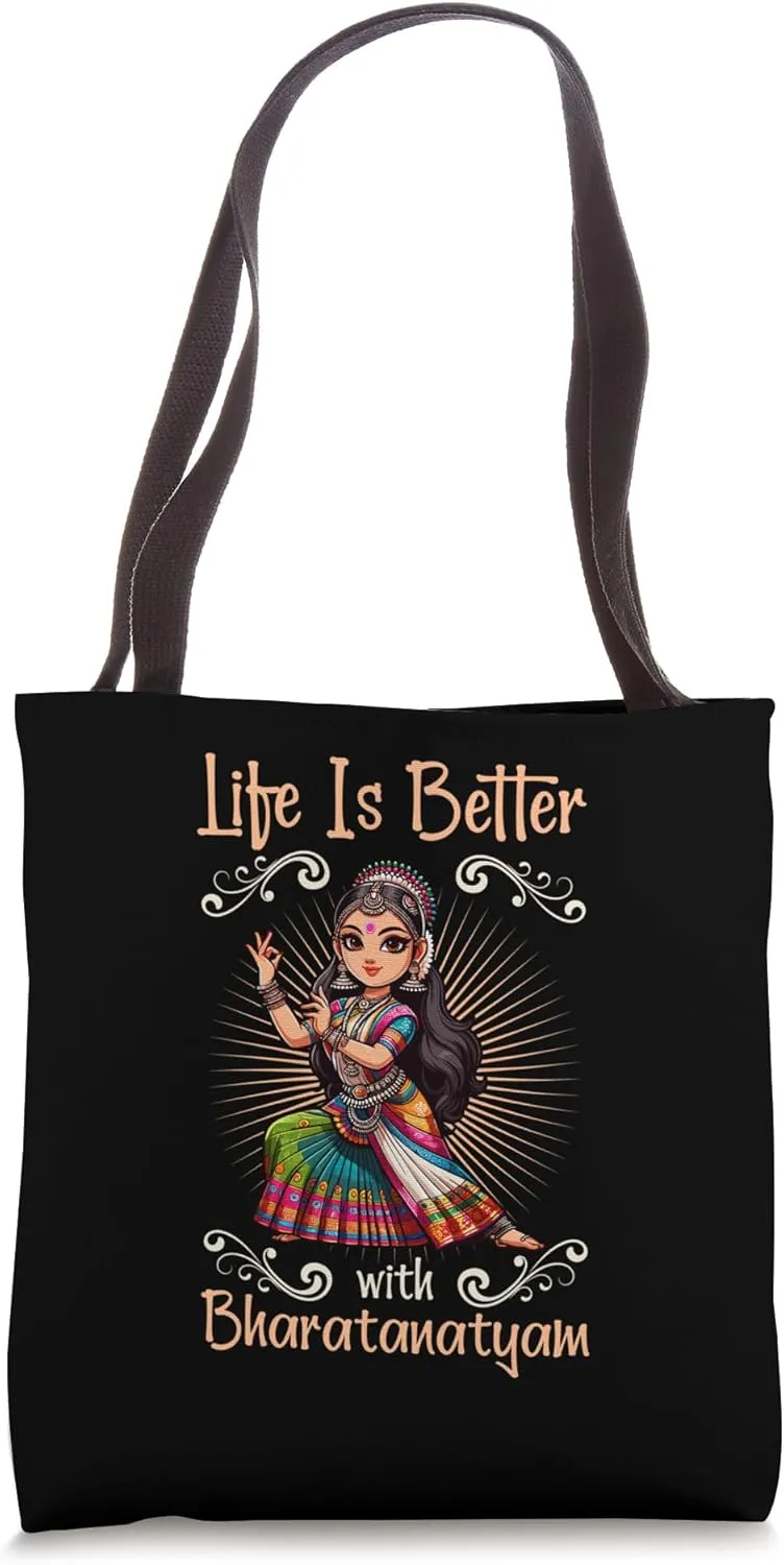 Indian Dance Indian Folk Dance Bharatanatyam Dance Design Tote Bag