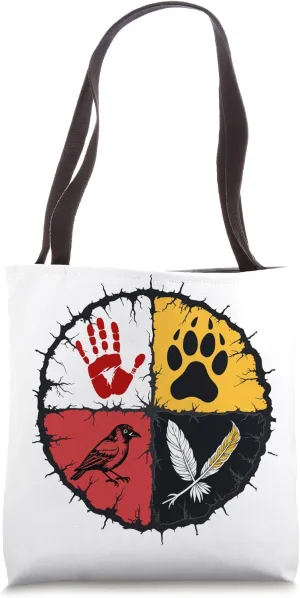 Indigenous Medicine Wheel Native American Tote Bag
