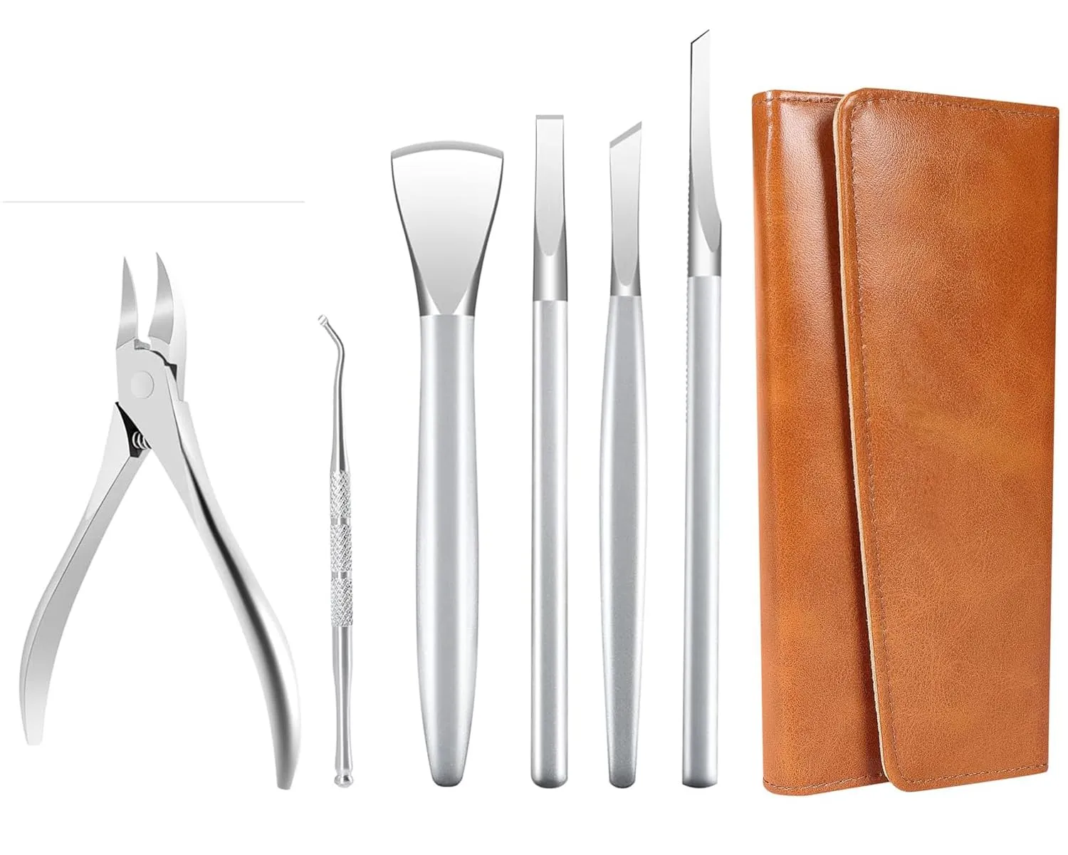 Ingrown Toenail Removal Kit, Pedicure Tools Kit Professional Knife Set Stainless Steel Ingrown Toenail Tool Foot Care Tools Nail Cuticle Remover (6 Pcs Set)