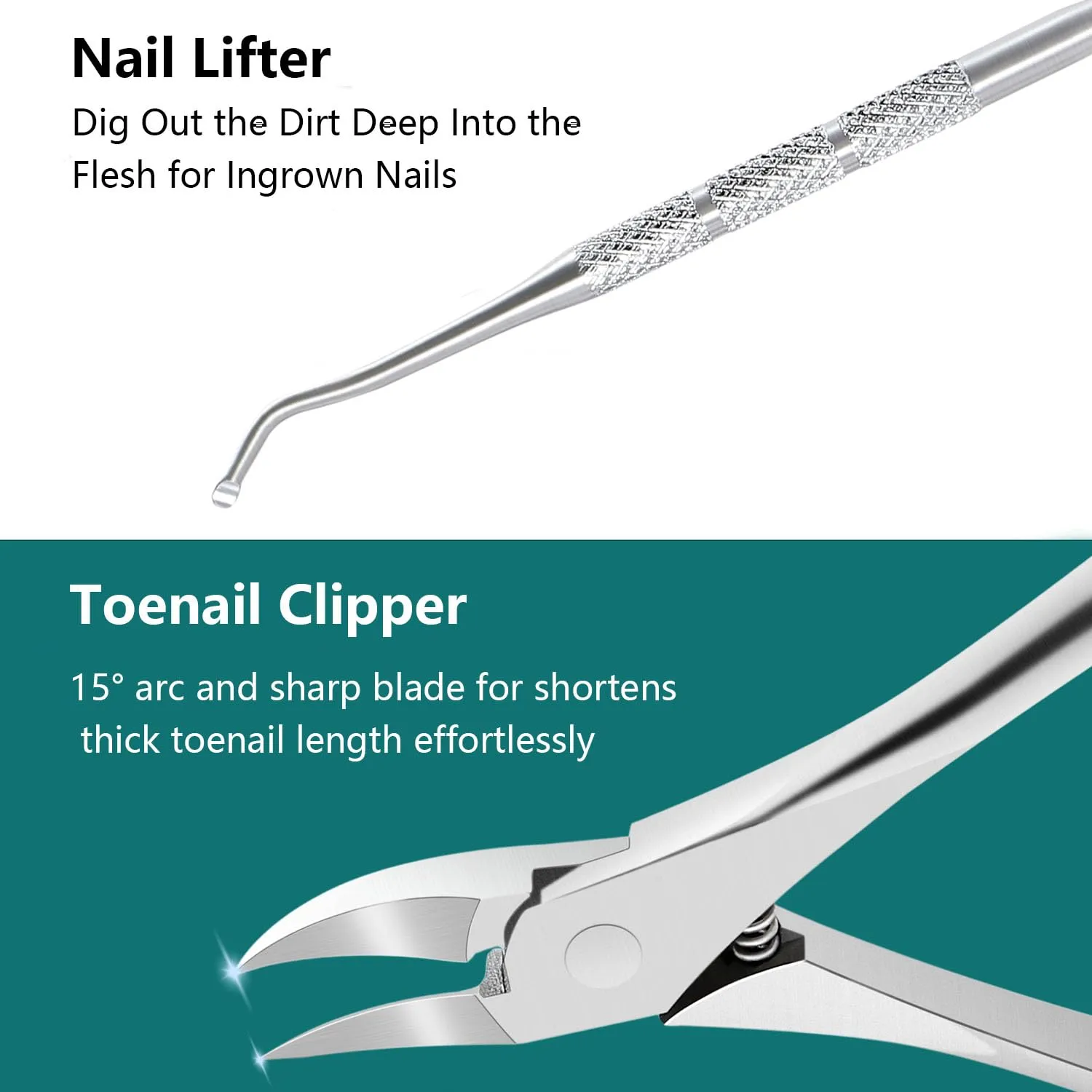 Ingrown Toenail Removal Kit, Pedicure Tools Kit Professional Knife Set Stainless Steel Ingrown Toenail Tool Foot Care Tools Nail Cuticle Remover (6 Pcs Set)
