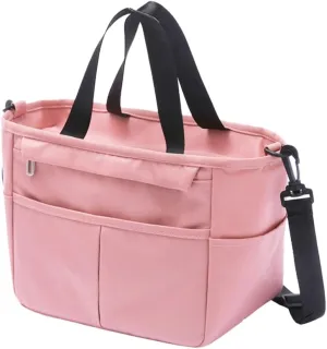 Insulated Lunch Bag for women - Adults Large Insulated Lunch Box with Shoulder Strap, Multi-Pockets, and Water Bottle Holder for Work, Picnic, and Outdoors (PINK, LARGE)