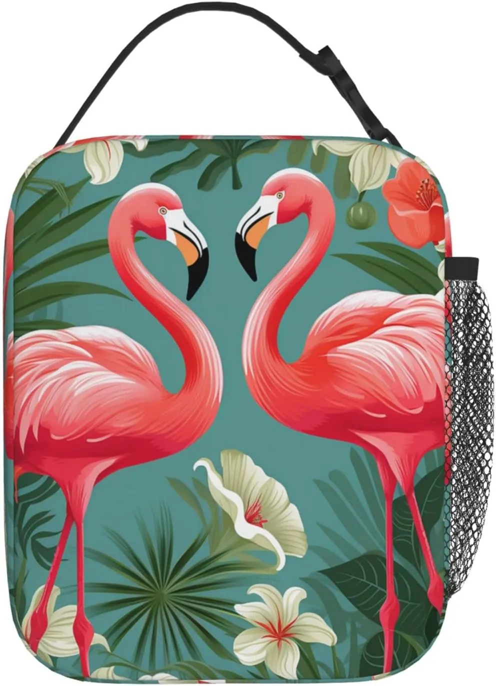 Insulated Lunch Bag for Women Men Floral Flamingo Botany Lunch Box Reusable Lunch Tote Bag for Work Picnic Travel