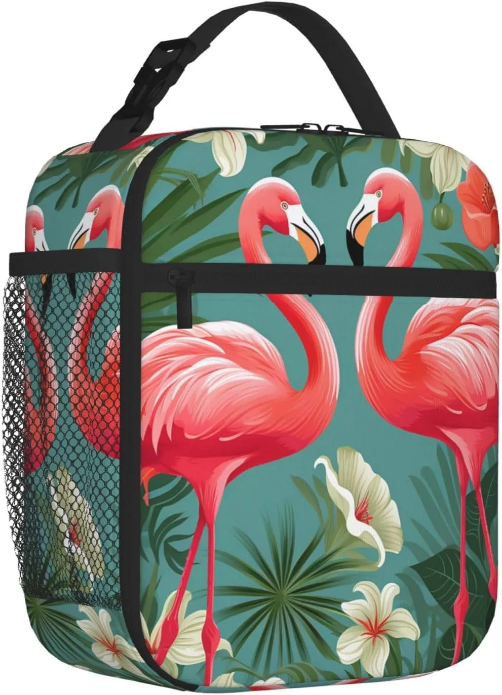 Insulated Lunch Bag for Women Men Floral Flamingo Botany Lunch Box Reusable Lunch Tote Bag for Work Picnic Travel