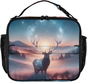 Insulated Lunch Bag Lunch box Cooler Bag for Women Men Elk Myth Reusable Portable with Shoulder Strap