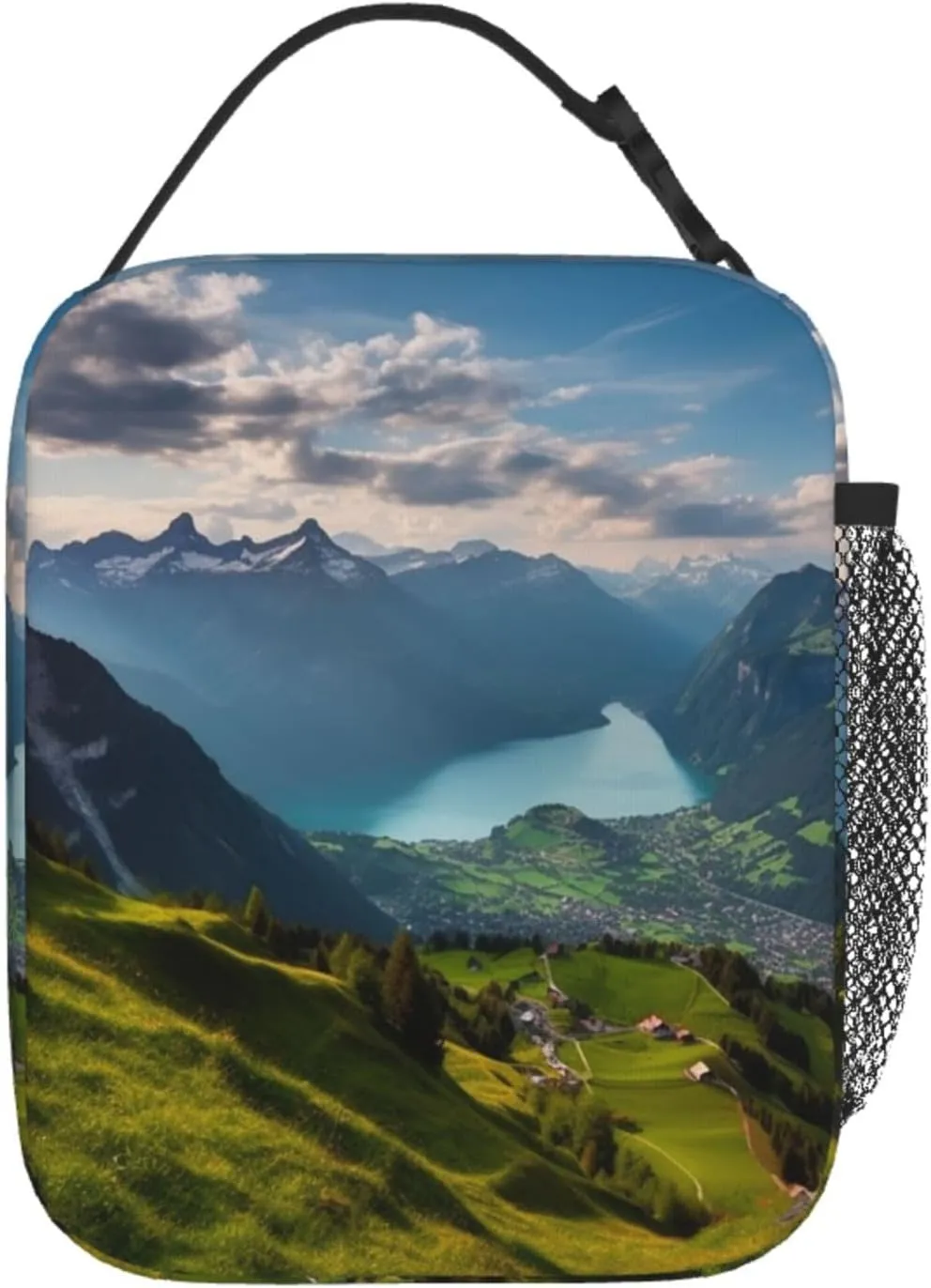 Insulated Lunch Bag Lunch box for Women Men Reusable Cooler Bag Switzerland Alps Lunch Tote Bag for Work