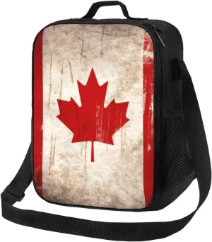 Insulated Lunch Bag Retro Canada Flag_76286059 Lunch Box for Women Men Reusable Lunch Tote Bag for Work Picnic Travel