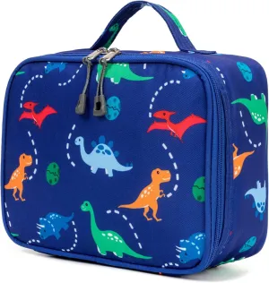 Insulated Lunch Box Bag for Kids Boys, Size for Preschool, Kindergarten, or Travel, Dinosaur Blue