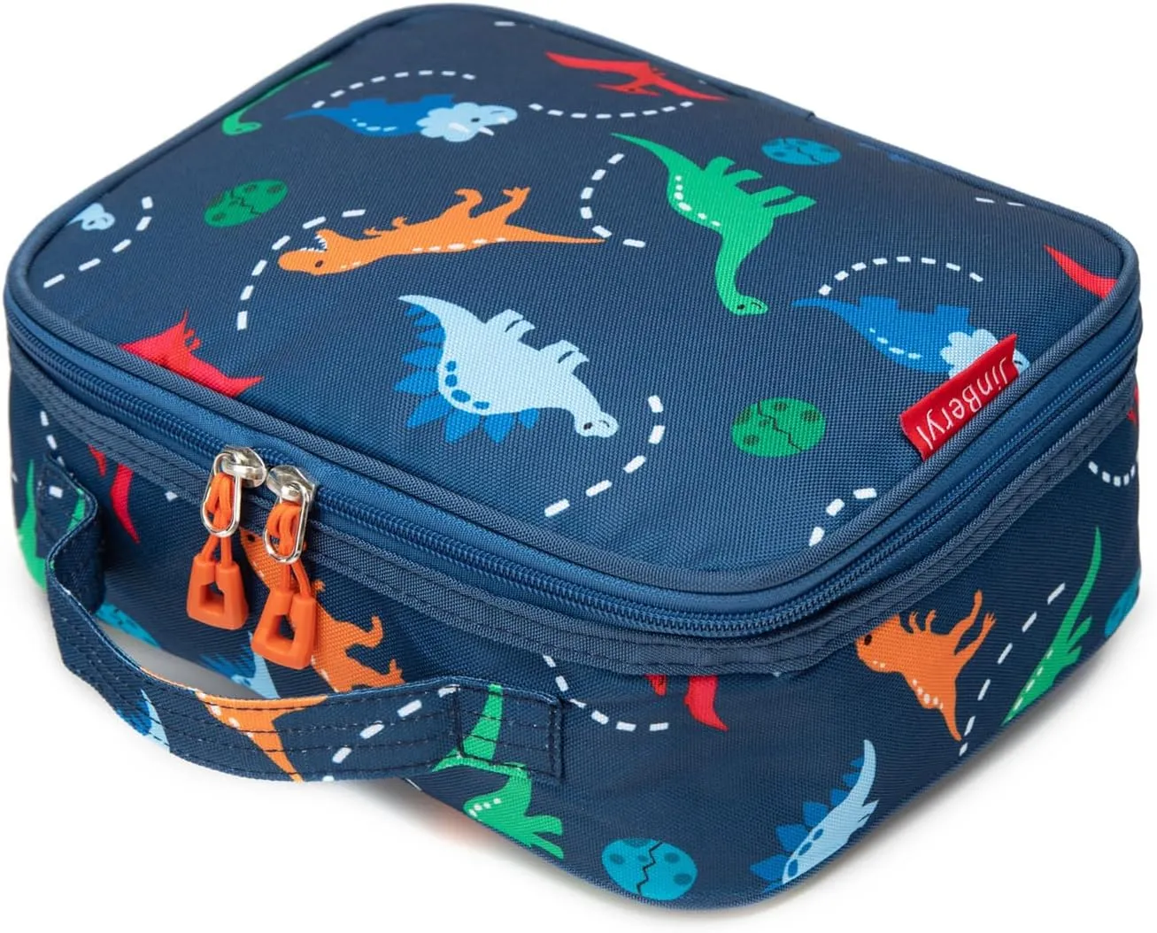 Insulated Lunch Box Bag for Kids Boys, Size for Preschool, Kindergarten, or Travel, Dinosaur Navy Blue