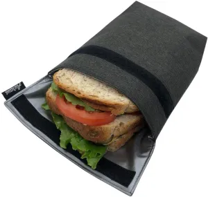 Insulated Reusable Eco Snack bag, Sandwich bag, Food Pouch, Insulated Lunch Bag, Insulin Cooling Case, golf pouch, Work, Picnics, Travel, Men, Woman (Dark Grey)