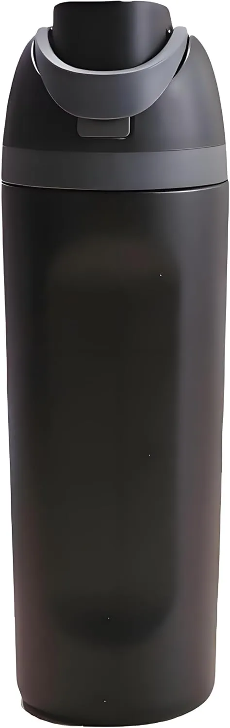 Insulated stainless steel kettle with straw, ideal for sports and travel, BPA-free (black), Same capacity
