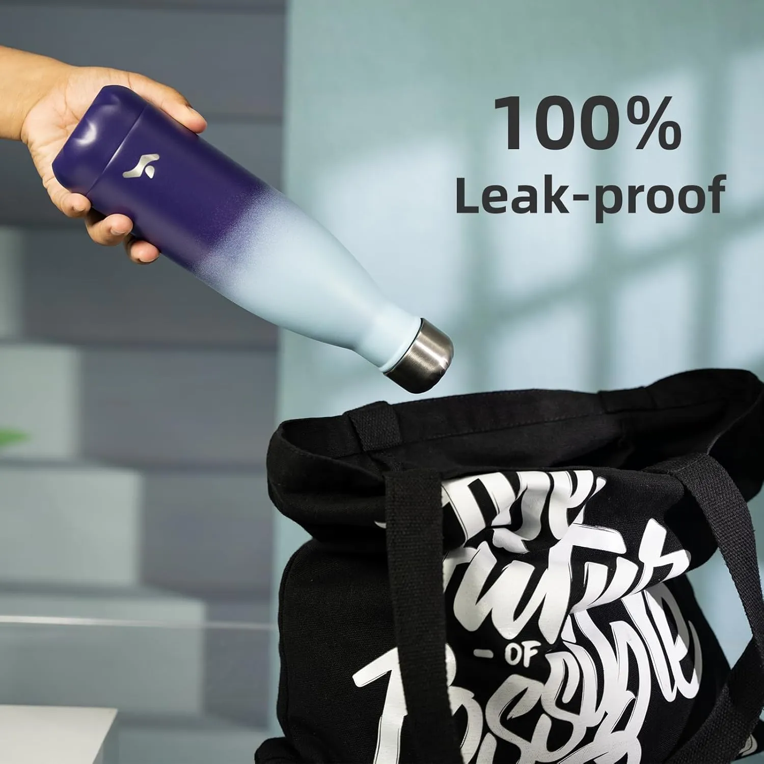 Insulated Water Bottles,17 oz Double Wall Stainless Steel Vacumm Metal Flask for Sports Travel,Ocean Dream