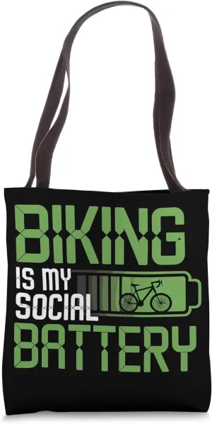 Introvert Cyclist Humor Solo Ride Mental Health Biker Life Tote Bag