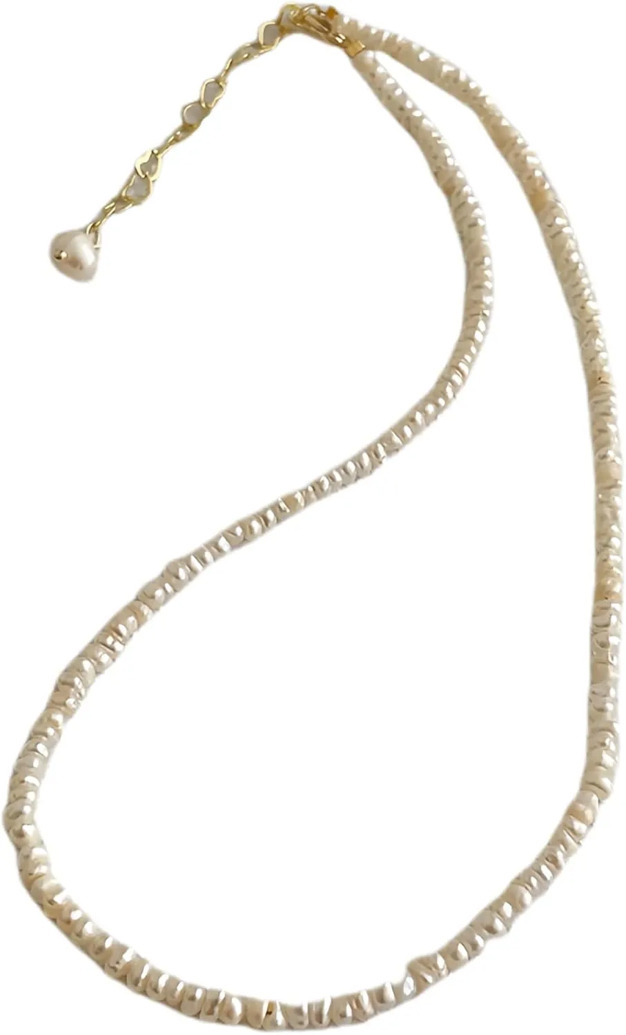 Irregular Freshwater Pearl Necklace for Women Modern Minimalist Lightweight Adjustable Dainty Elegant Versatile for Daily Office Travel Bridesmaid