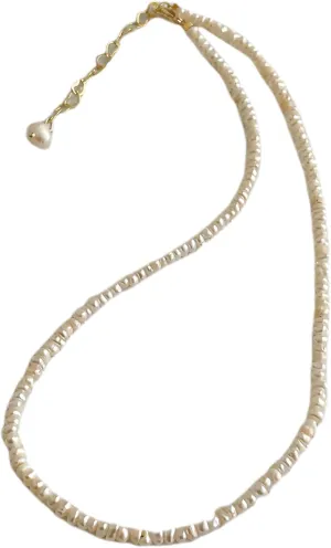 Irregular Freshwater Pearl Necklace for Women Modern Minimalist Lightweight Adjustable Dainty Elegant Versatile for Daily Office Travel Bridesmaid